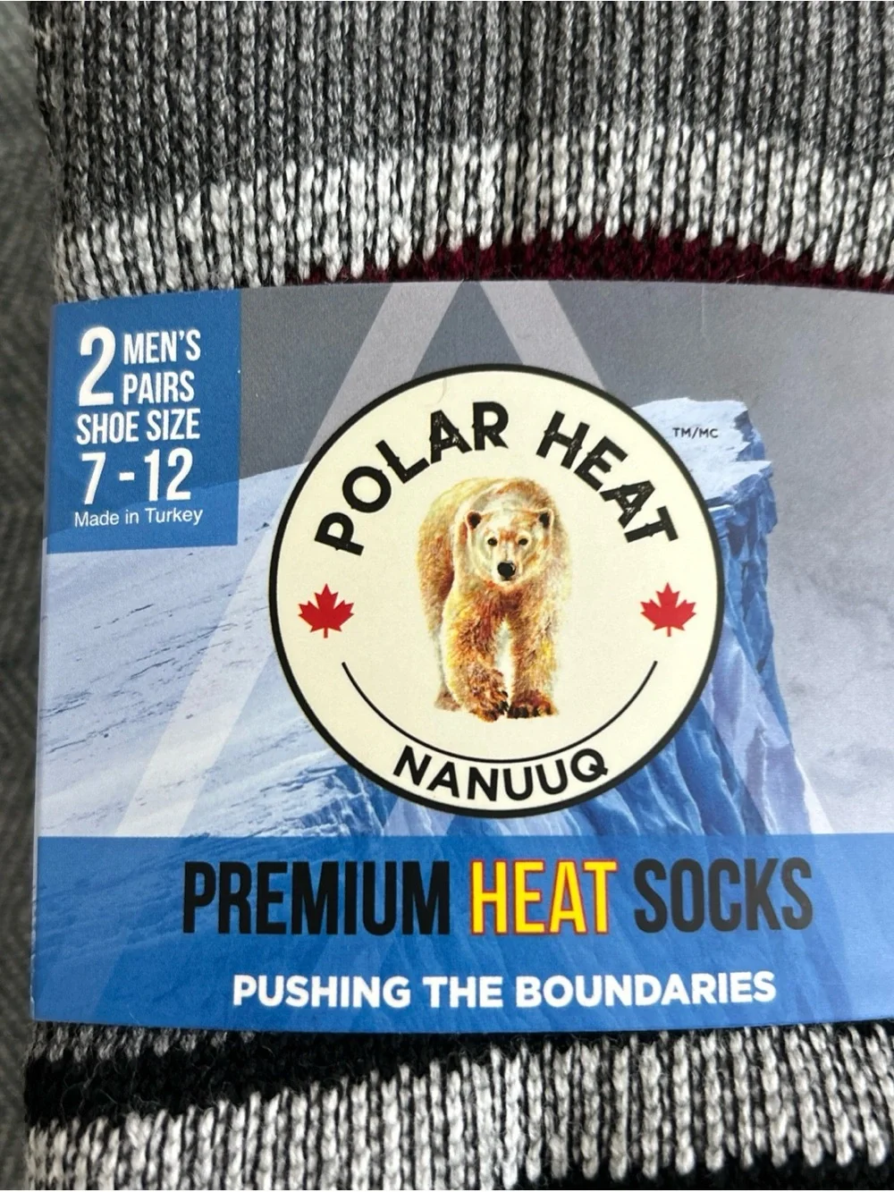 Polar Heat Nanuuq Men’s Premium Heat Socks, 2 Pack Thermal Socks, Size 7-12